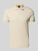BOSS Orange Slim fit poloshirt van katoenmix Zand