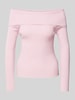 Tom Tailor Denim Slim Fit Strickpullover aus Viskose-Mix Rosa