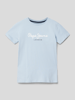 Pepe Jeans T-Shirt mit Label-Print Bleu