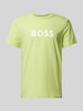 BOSS T-shirt met labelprint Lichtgroen