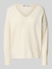 ONLY Sweter o kroju relaxed fit z dekoltem w serek Złamany biały melanż