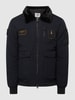 Aeronautica Militare Jacke mit Kunstfellbesatz Modell 'PILOT' Marineblau