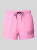 BOSS Relaxed Fit Badeshorts mit Label-Print Modell 'Mooneye' Pink