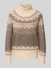 FREE/QUENT Gebreide pullover met ribboorden, model 'Merla' Beige