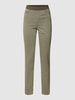 Marc Cain Slim fit jeans met elastische band met logo, model 'SIENA' Kaki
