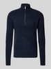 SELECTED HOMME Strickpullover mit gerippten Abschlüssen Modell 'RODNEY' Dunkelblau