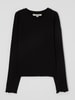 Garcia Shirt met lange mouwen en viscose  Zwart