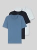BOSS Slim Fit T-Shirts aus reiner Baumwolle im 3er-Pack Blau