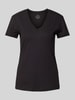 ARMANI EXCHANGE T-shirt z dekoltem w serek Czarny