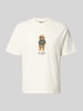 REVIEW Regular Fit T-Shirt mit Logo-Print Offwhite