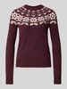 Vero Moda Regular fit gebreide pullover met wol, modell 'SIMONE' Donkerrood