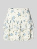 ONLY Uitlopende mini-rok met all-over motief model 'SAGA' Offwhite