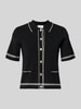 Jake*s Collection Cardigan van viscosemix met 1/2-mouwen Zwart
