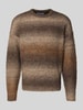 JAKE*S STUDIO MEN Regular fit pullover in gebreide look Donkerbruin
