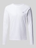 Marc O'Polo Longsleeve aus Baumwolle mit Label-Print Weiss