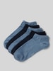 camano Sneakersokken met ribboordjes in een set van 5 paar Marineblauw