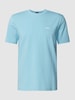 BOSS Green T-shirt met labelprint Lichtblauw