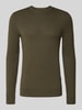 Blend Strickpullover mit Rundhalsausschnitt Modell 'BAGGE' Oliv