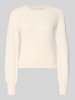 GUESS Regular Fit Strickpullover mit Zopfmuster Ecru