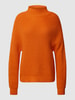 Jake*s Casual Gebreide pullover met opstaande kraag en extra brede schouders Oranje