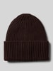 Someday Strickmütze mit breitem Umschlag Modell 'Beky soft' Schoko