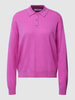 Jake*s Casual Gebreide pullover met korte knoopsluiting Fuchsia