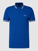 BOSS Green Regular fit poloshirt met labelstitching, model 'Paddy' Marineblauw gemêleerd