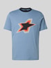 PAUL SMITH T-Shirt mit geripptem Rundhalsausschnitt Blau