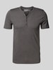MCNEAL T-Shirt mit kurzer Knopfleiste Dunkelgrau
