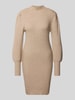 Only Comfort Fit Strickkleid aus Viskose-Mix Modell 'KATIA' Beige Melange