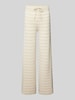 VILLA SOPHIE Straight Leg Strickhose mit Label-Applikation Modell 'NURIA' Beige