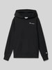CHAMPION Bluza z kapturem, wyhaftowanym logo i kieszenią kangurką Czarny
