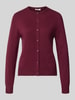 s.Oliver RED LABEL Regular Fit Strickjacke aus Viskose-Mix Bordeaux Melange