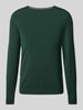 BOSS Gebreide pullover met labeldetail, model 'Leno' Groen