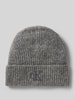 Calvin Klein Jeans Beanie mit Label-Stitching Modell 'THICK' Hellgrau