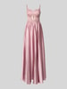 LUXUAR FASHION Corsagenkleid mit rückseitiger Schnürung und Ziersteinbesatz Rose