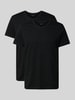 BOSS T-shirt met V-hals in een set van 2 stuks, model 'ComfortS' Zwart