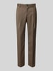 ANNARR Regular Fit Anzughose aus Lanawolle Modell 'KIRKLAND' Mittelbraun