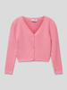 Happy Girls Cropped Strickjacke mit Knopfleiste Pink