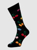 Happy Socks Sokken met all-over print, model 'CHERRY' Zwart