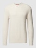 Esprit Collection Gebreide pullover met ribboorden Offwhite