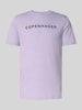 Lindbergh T-Shirt mit Label-Print Violett