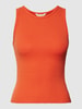 Review Tanktop in Ripp-Optik Dunkelorange