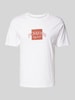 Jack & Jones T-Shirt mit Label-Print Modell 'BOSTON' Weiss