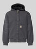 Carhartt Work In Progress Jack met kangoeroezak en labeldetail Antraciet