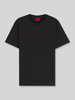 HUGO męski t-shirt o kroju regular fit z czystej bawełny Czarny