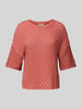 Jake*s Casual Gebreide pullover met 3/4-mouwen Terracotta