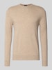 Christian Berg Men Strickpullover aus Wolle-Kaschmir-Mix Beige Melange