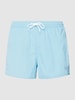 Emporio Armani Badehose mit Label-Stitching Modell 'Basic' Hellblau