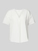 Vila Blusenshirt aus Viskose-Mix mit Leinen-Anteil Modell 'PRISILLA' Weiss